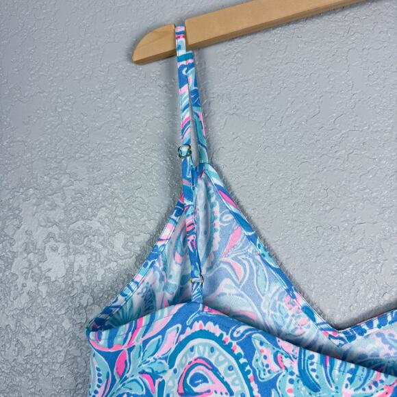 Lilly Pulitzer Maretta Bias Midi Dress, Zanzibar Blue Fish Kiss M - EUC, Resort - Picture 8 of 10